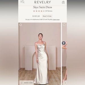 Revelry Skye Satin Dress Size 6 - soft champagne